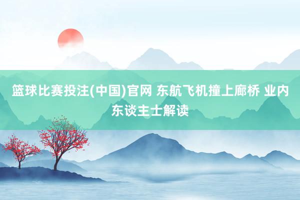 篮球比赛投注(中国)官网 东航飞机撞上廊桥 业内东谈主士解读
